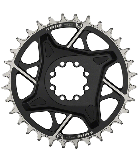 SRAM X0 Eagle T-Type Direct Mount Chainring, 12-Speed, 8-Bolt Direct Mount, 3mm Offset, Aluminum, Black, D1