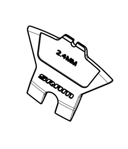 SRAM Disc Brake Pad Spacer - Guide R, RS, RSC, G2 RSC/Ultimate, Level Ultimate Stealth 4-Piston, 2.4mm (black)