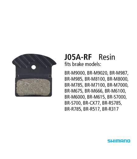 Shimano BR-M9000 Resin Pad & Spring J05A-RF w/fin * Replaces Y2R298020*