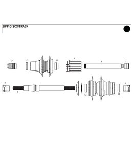 Zipp High Flange Track Zipp Hub Axle Kit Rear