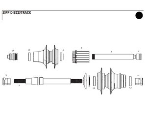 High Flange Track Zipp Hub Axle Kit Rear