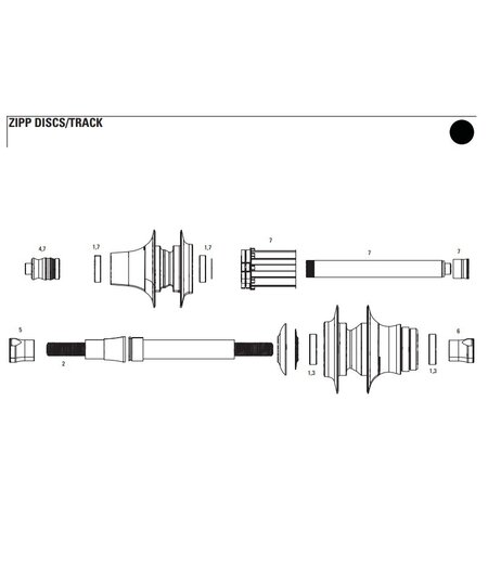 Zipp High Flange Track Zipp Hub Axle Kit Rear