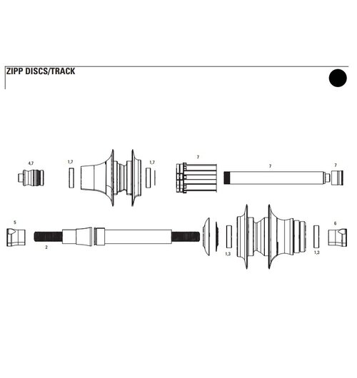 Zipp High Flange Track Zipp Hub Axle Kit Rear