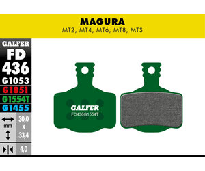 FD436 Brake Pads (G1554T Pro Compound) Magura MT2, 4, 6, 8 & Campagnolo H11