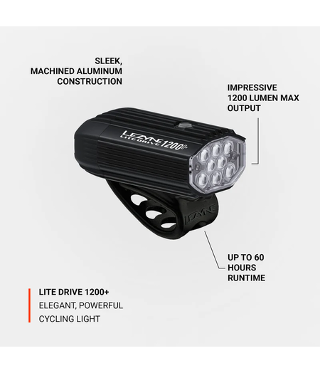 Lezyne Lite Drive 1200+ Front - Powerful LED Bike Light