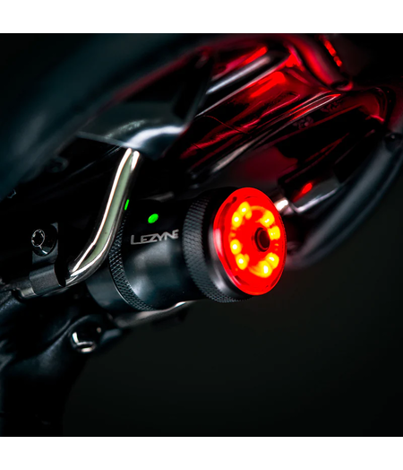 Lezyne Saddle Ai Alert 250+ Lumens Rear Light - Bike Light w/ Smart Brake-Sensing Tech