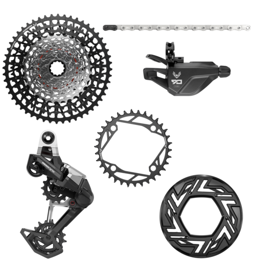 SRAM Eagle 90 Mechanical T-Type eMTB Groupset BCD (Rear Der, Single Click Trigger Shifter w/Clamp, 104 BCD 34T Chainring w/Guard, NO Cranks)