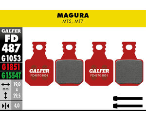 FD487 Brake Pads ( G1851 Advanced Compound) Magura MT5, MT7 - Pair