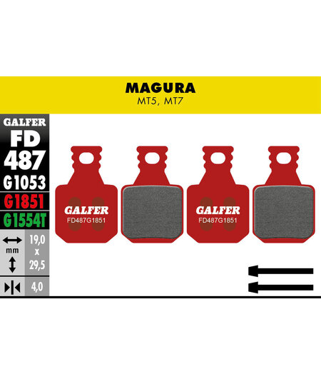 Galfer FD487 Brake Pads ( G1851 Advanced Compound) Magura MT5, MT7 - Pair