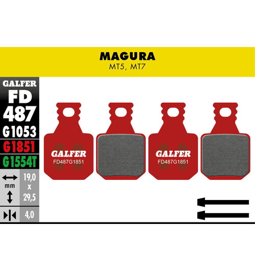 Galfer FD487 Brake Pads ( G1851 Advanced Compound) Magura MT5, MT7 - Pair