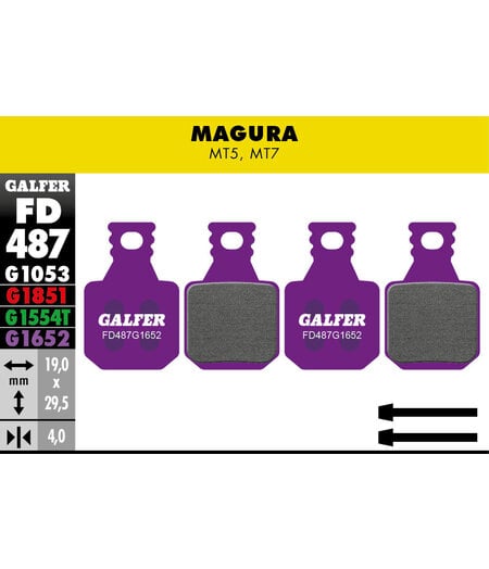 Galfer FD487 Brake Pads (G1652 E-Bike Compound) Magura MT5, MT7 - Pair