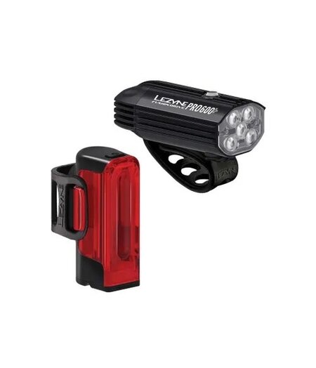 Lezyne Fusion Drive Pro 600+ Front / Strip Drive 300+ Rear - LED Front and Rear Bike Light Combo