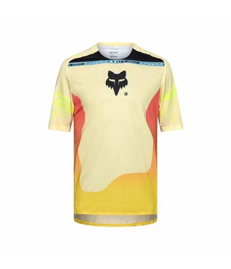 FOX Racing Apparel Mens Flexair Short Sleeve Jersey Elevated Lemonade