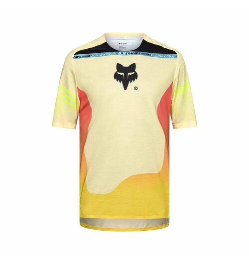 FOX Racing Apparel Mens Flexair Short Sleeve Jersey Elevated Lemonade