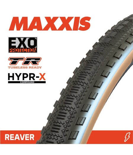Maxxis Reaver 700 x 45mm (new for 2025) HYPR-X EXO TR Tanwall Folding 120TPI