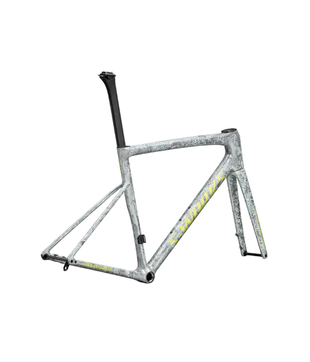 Specialized S-Works Tarmac SL8 Frameset Satin Liquid Silver / Multi-Color Dry Impasto / Gloss Team Yellow Tint