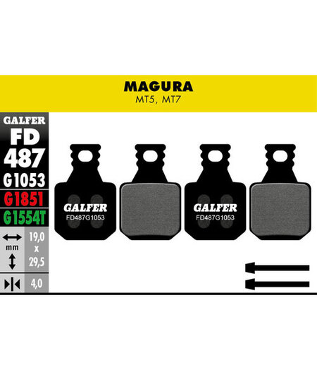Galfer FD487 Brake Pads ( G1053 Standard Compound) Magura MT5, MT7 - Pair
