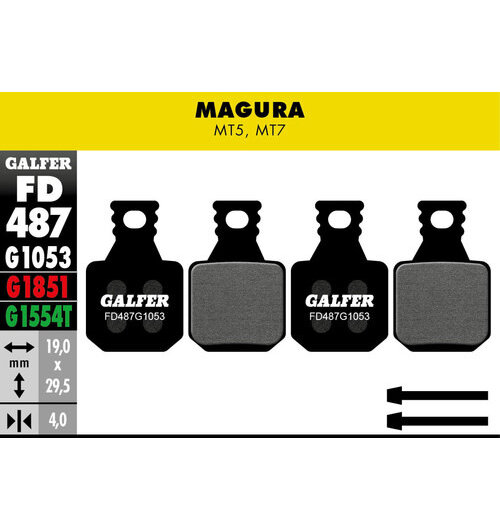 Galfer FD487 Brake Pads ( G1053 Standard Compound) Magura MT5, MT7 - Pair