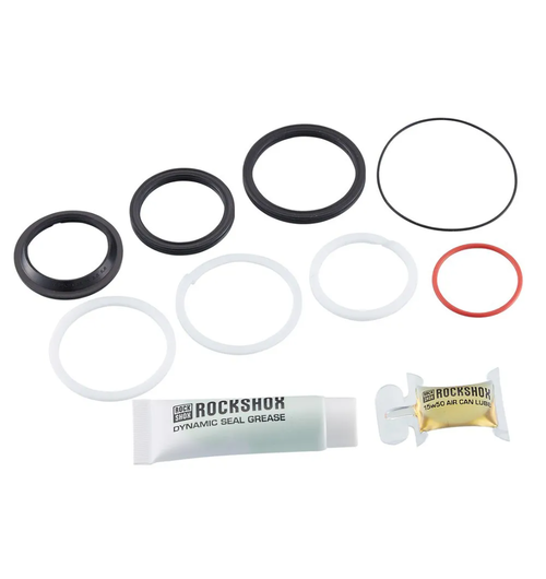 RockShox 50 Hour Service Kit (includes Air Can Seals, Piston Seal, Glide Rings, Grease/Oil) - Thru-Shaft C1+(2021), Nude / Bold C1+ 2022+, Deluxe / Super Deluxe/ FA C1+(2023+)