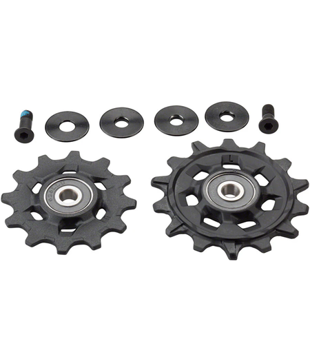 SRAM Rear Derailleur Pulley Kit GX Eagle / Apex Eagle (includes 12T Upper and 14T Lower Pulley, 12.5mm and 14mm Pulley Bolts)