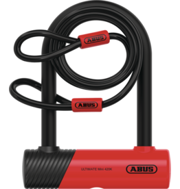 Abus Ultimate Mini 420K Key U-Lock (150HB 140x14mm) +USH Bracket & Cobra 120cm x 10mm Cable - Level 10