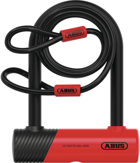Abus Ultimate Mini 420K Key U-Lock (150HB 140x14mm) +USH Bracket & Cobra 120cm x 10mm Cable - Level 10