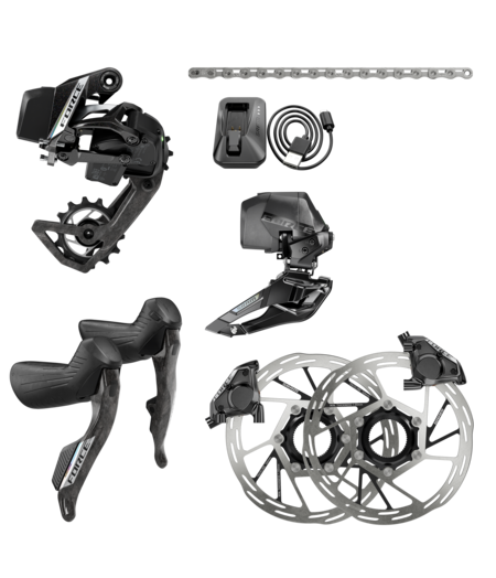 SRAM Force E1 AXS 2X Electronic HRD groupset (Left Right Shift/Hyd ED FM, CN 114l, RD 36T, FD, Paceline A2 CL 160mm,Batt & Charger)