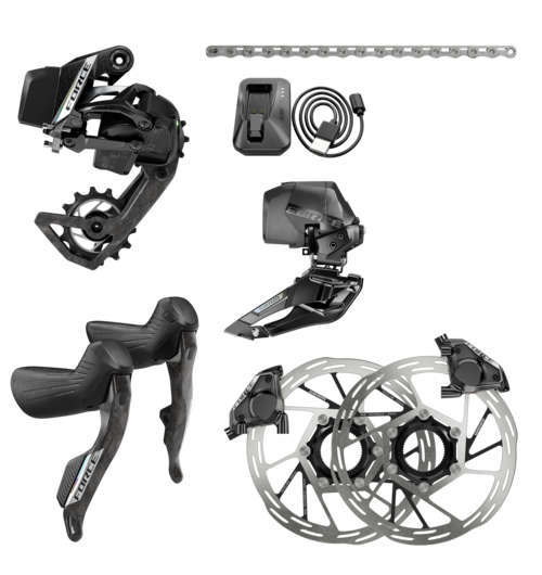 SRAM Force E1 AXS 2X Electronic HRD groupset (Left Right Shift/Hyd ED FM, CN 114l, RD 36T, FD, Paceline A2 CL 160mm,Batt & Charger)