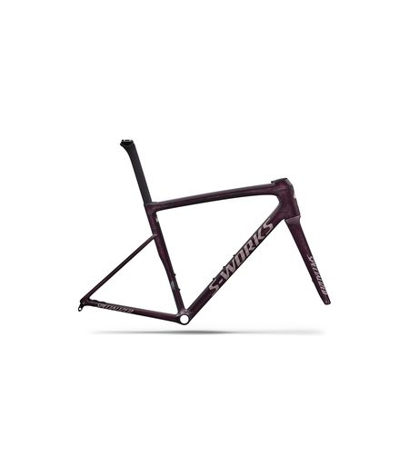 Specialized S-Works Tarmac SL8 Frameset - Gloss Carbon / Bordeaux Metallic + Nebula Directional Brush / Pearl Over White