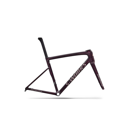 Specialized S-Works Tarmac SL8 Frameset - Gloss Carbon / Bordeaux Metallic + Nebula Directional Brush / Pearl Over White