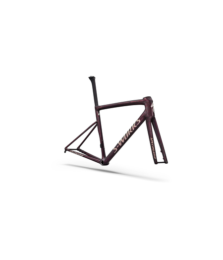 Specialized S-Works Tarmac SL8 Frameset - Gloss Carbon / Bordeaux Metallic + Nebula Directional Brush / Pearl Over White