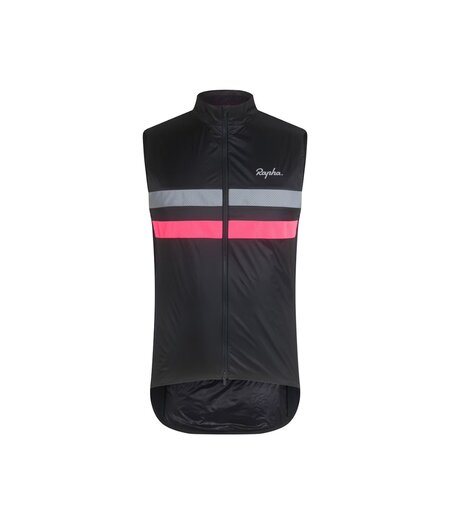 Rapha Men's Brevet Insulated Gilet Dark Navy/Hi-Vis Pink/Silver