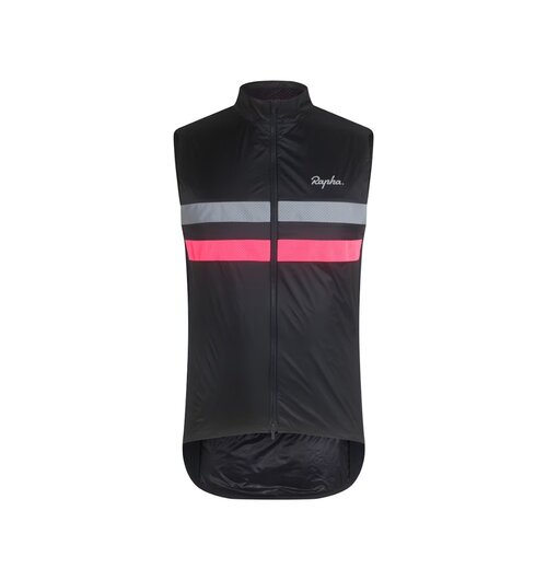 Rapha Men's Brevet Insulated Gilet Dark Navy/Hi-Vis Pink/Silver
