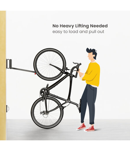 BIKE RAKZ Ezi-Adjust Wall Mount Bike Storage Rack - Black