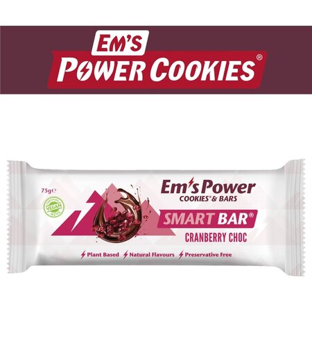 Em’s Power Cookies Smart Bar - Cranberry Chocolate Chocolate Bar 75g