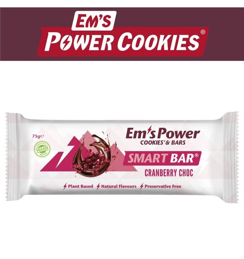 Em’s Power Cookies Smart Bar - Cranberry Chocolate Chocolate Bar 75g