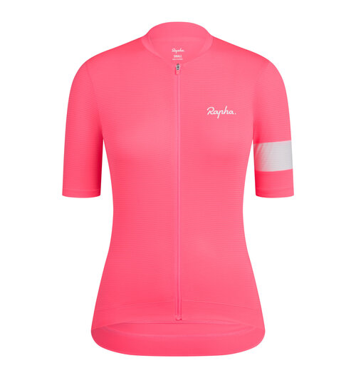 Rapha Women's Core Lightweight Jersey High-Vis Pink / White