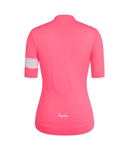 Rapha Women's Core Lightweight Jersey High-Vis Pink / White