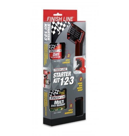 Chain Cleaning Kit w/ Grunge Brush + 4oz Degreaser + 2oz Dry Lube Teflon