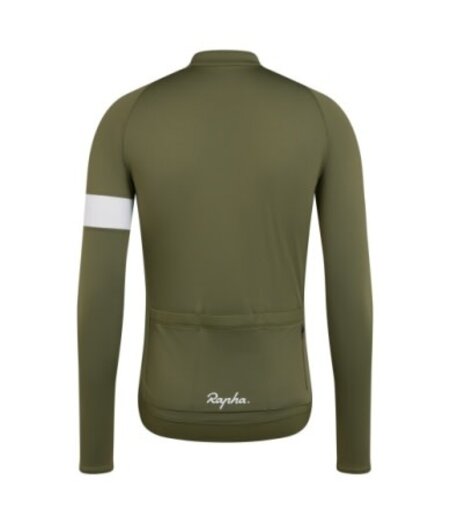 Rapha Men's Long Sleeve Core Jersey Dark Khaki Size SMALL