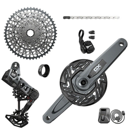 SRAM GX Eagle T-Type E-MTB AXS Groupset - Bosch 160mm ISIS Crank Arms 36T with Clip-On Guard, Derailleur, Shifter, 10-52t Cassette