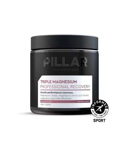 Pillar Performance Triple Magnesium Professional Recovery Powder Berry (200g) JAR