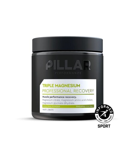 Pillar Performance Triple Magnesium Professional Recovery Powder Pineapple Coconut (200g) JAR