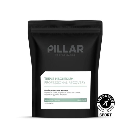 Pillar Performance Triple Magnesium Professional Recovery Powder Lemon Lime Value Pack (400g) POUCH