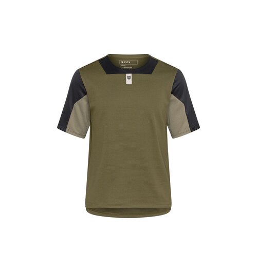 FOX Racing Apparel Youth Defend Short Sleeve Jersey Olive Green