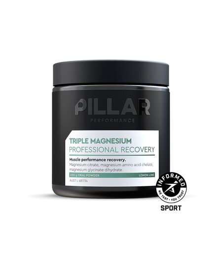 Pillar Performance Triple Magnesium Professional Recovery Powder Lemon Lime (200g) JAR