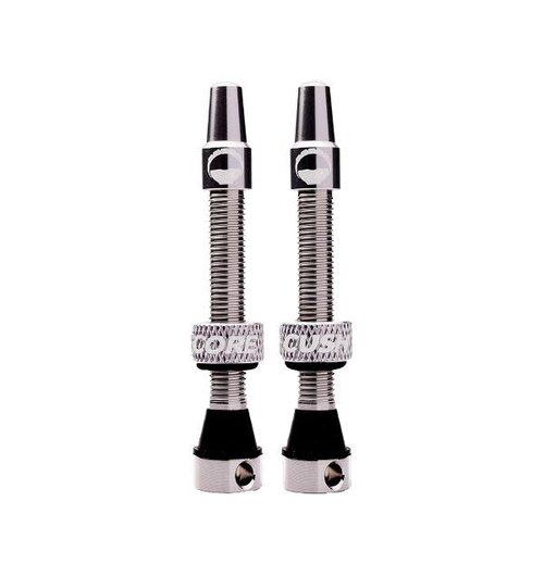 CushCore Tubeless Valves (Pair) Silver 55mm