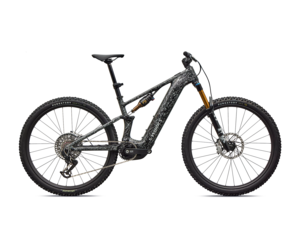 S-Works Turbo Levo R - Gloss Shadow Silver Blended Speckle Over Carbon / Silver Dust