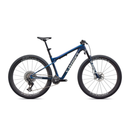 Specialized S-Works Epic World Cup Gloss Carbon Cyan Blue / Metallic White Silver