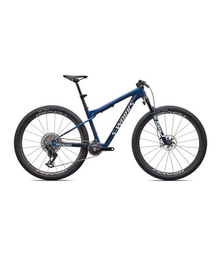 Specialized S-Works Epic World Cup Gloss Carbon Cyan Blue / Metallic White Silver